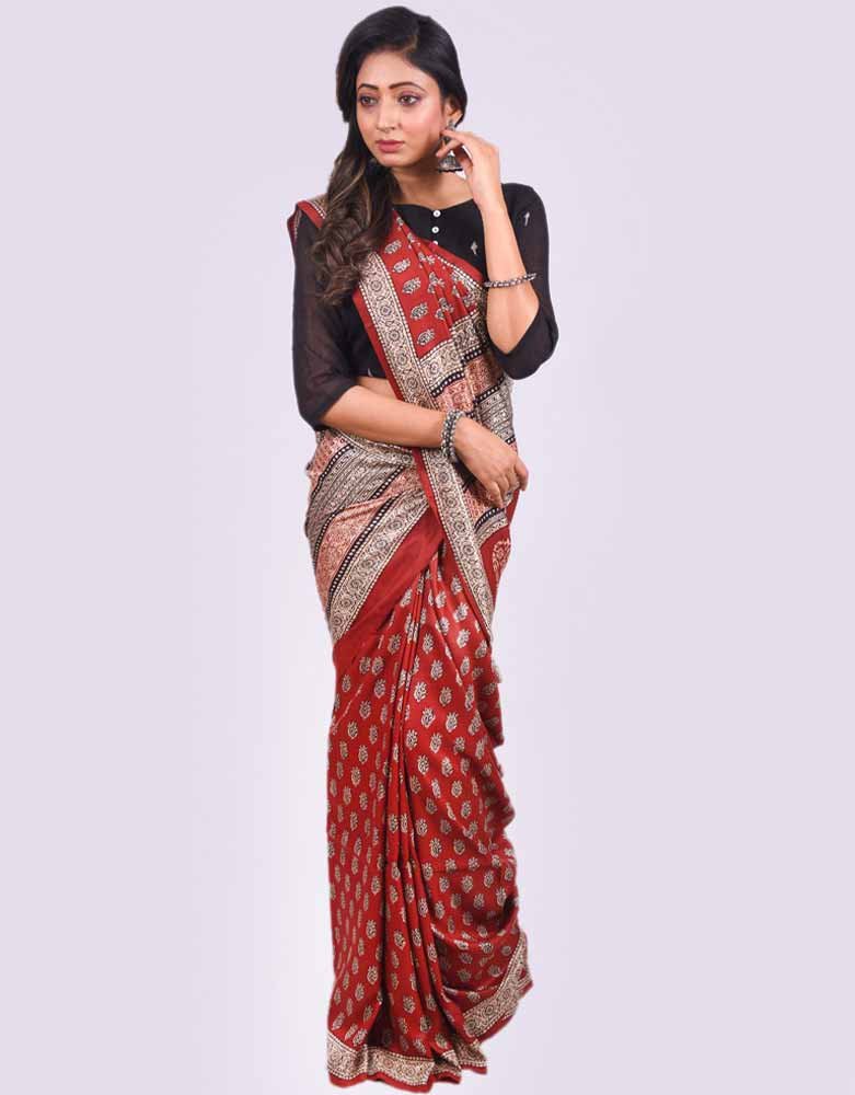 Ajrakh saree